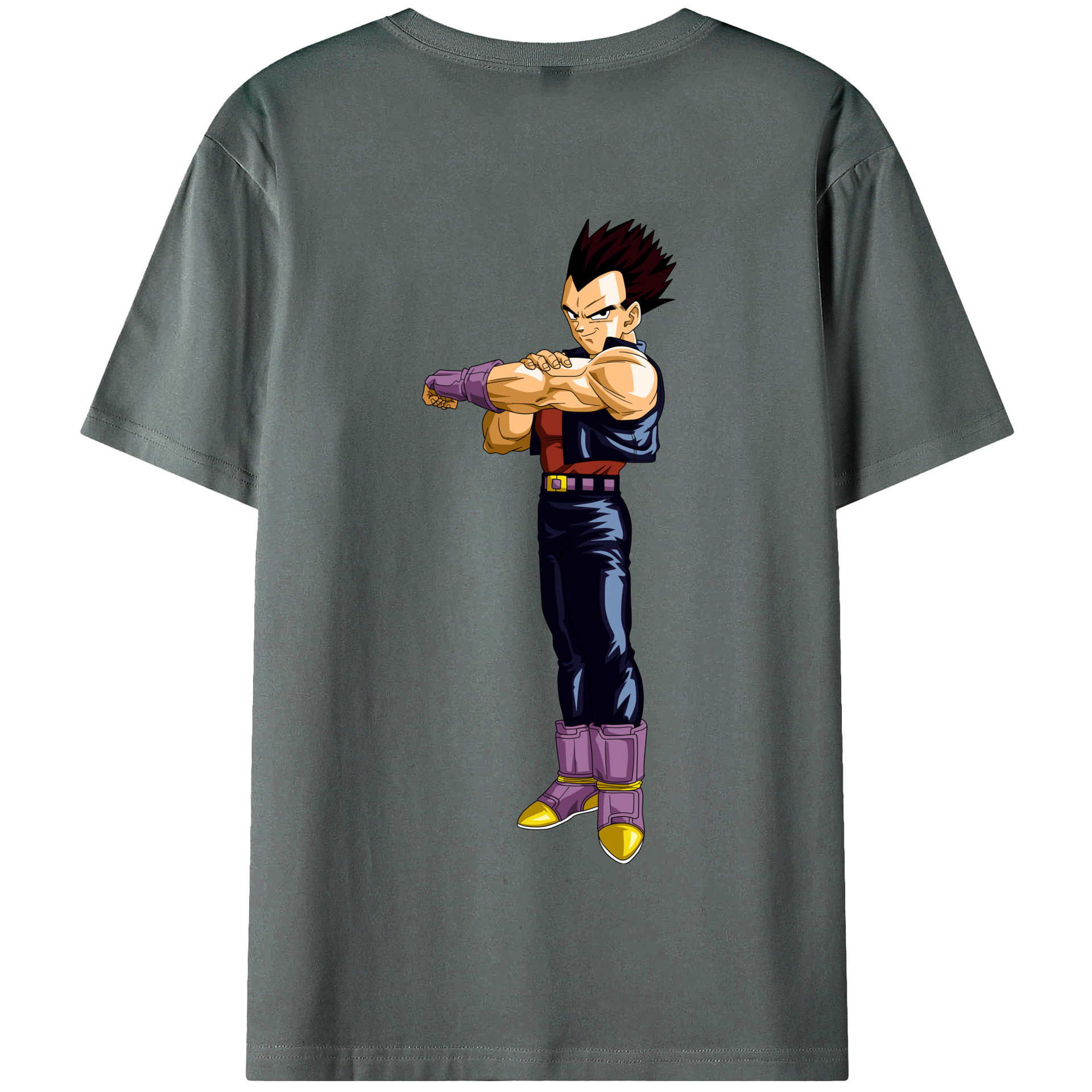 （画像用） ドラゴンボール ベジータ四世（Bejīta Yonsei）DRAGON BALL Vegeta IV 綿100％半袖Tシャツ（背面プリント）